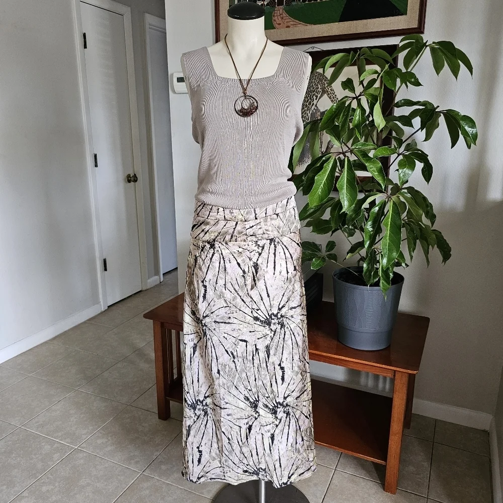 Free People Normani Bias tie dye 90's boho midi maxi satin skirt Size 10 - Picture 10 of 12